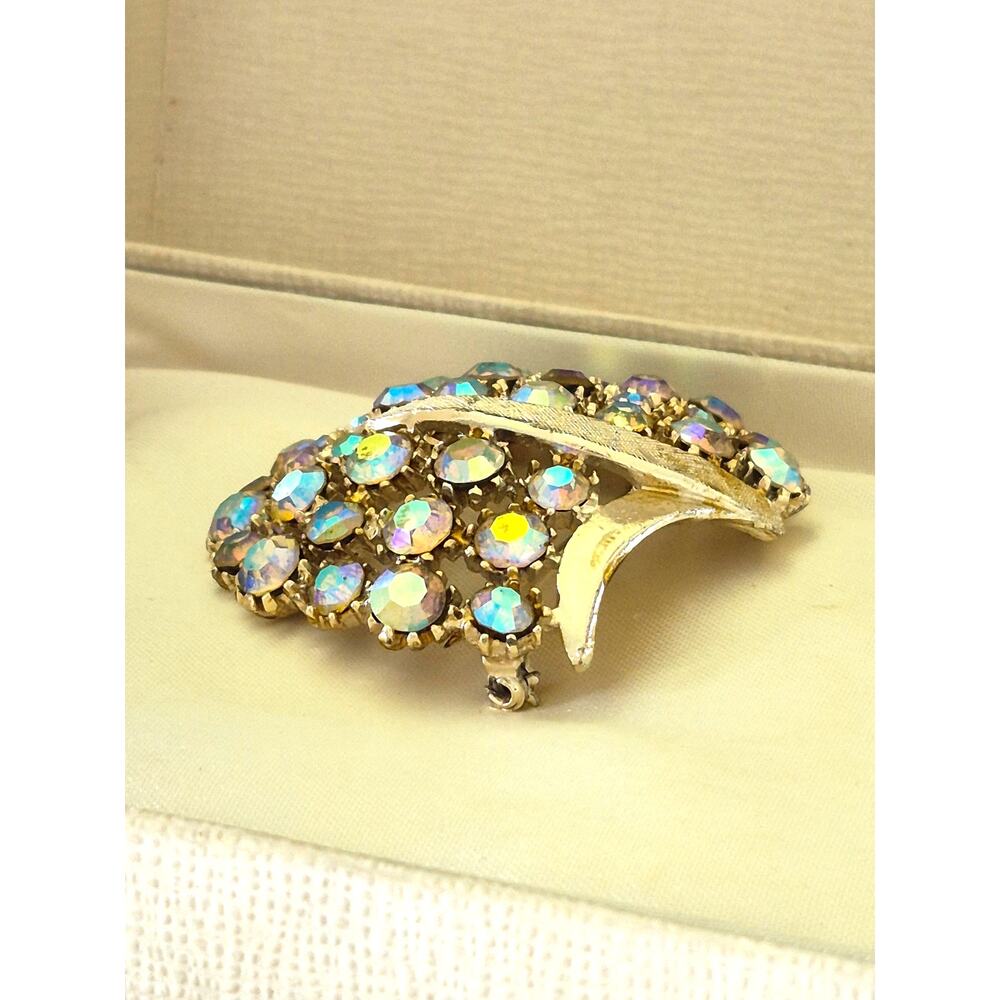 Vintage Rhinestone MCM Signed ART AB Rhinestone Brooch - Picture 6 of 7